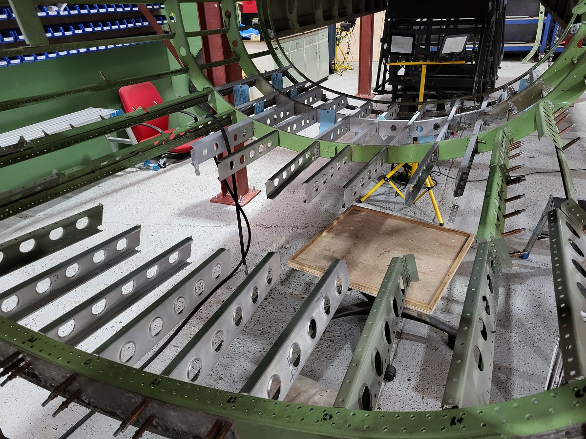 Avro Lancaster B.VII NX611 ‘Just Jane’ – Restoration Update 249 12 The gaping hole in the rear mid fuselage of NX664