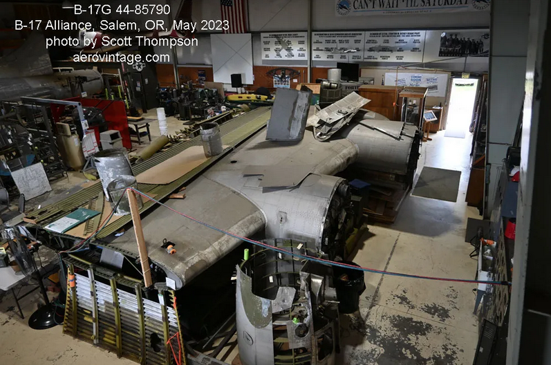 B-17G "Lacey Lady" - May, 2023 Restoration Update 12 The right wing inner panel as seen from above. This section is basically in storage while the left wing inner section is rebuilt.