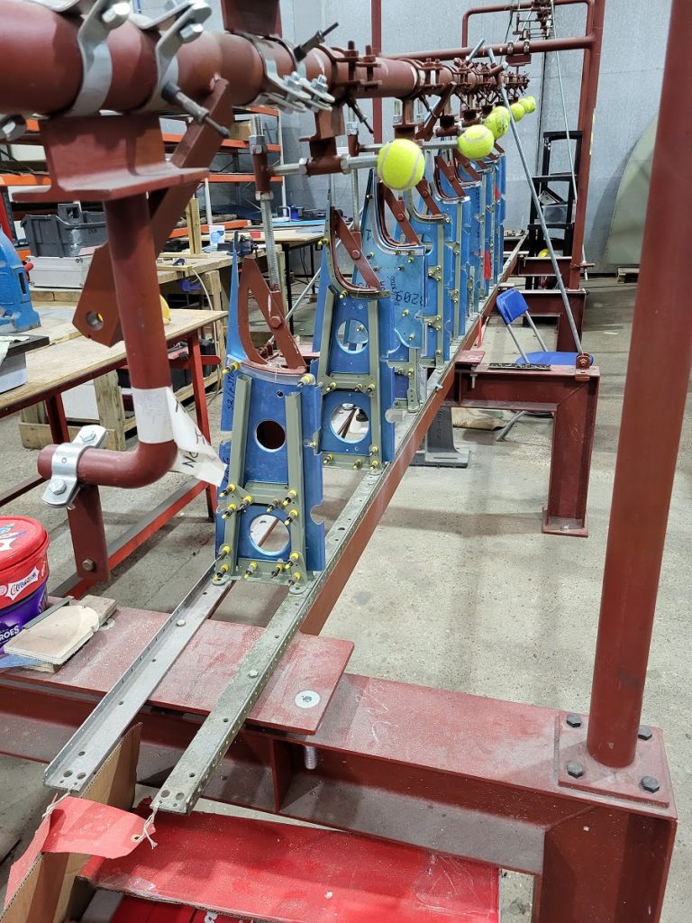 Avro Lancaster B.VII NX611 ‘Just Jane’ – Restoration Update 245 11 The trailing edge beginning to take shape as the ribs are pinned in place