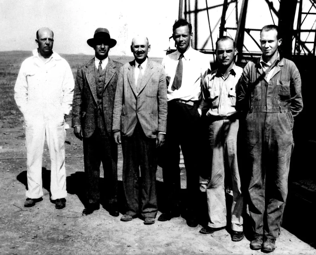 Today in Aviation History: First Gyroscopically-Stabilized Liquid-Fueled Rocket Launch 13 This photograph taken at the launch site in New Mexico shows Dr. Goddard with his supporters and his assistants