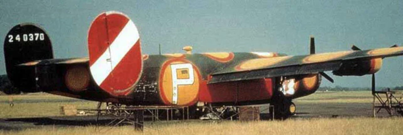 The Polka Dot Warriors: How Assembly Ships Guided the Mighty Eighth 12 This rare color photo highlights the bold red outlined orange polka dots of Pete The Pom Inspectors distinctive paint scheme. Photo via b24bestweb.com