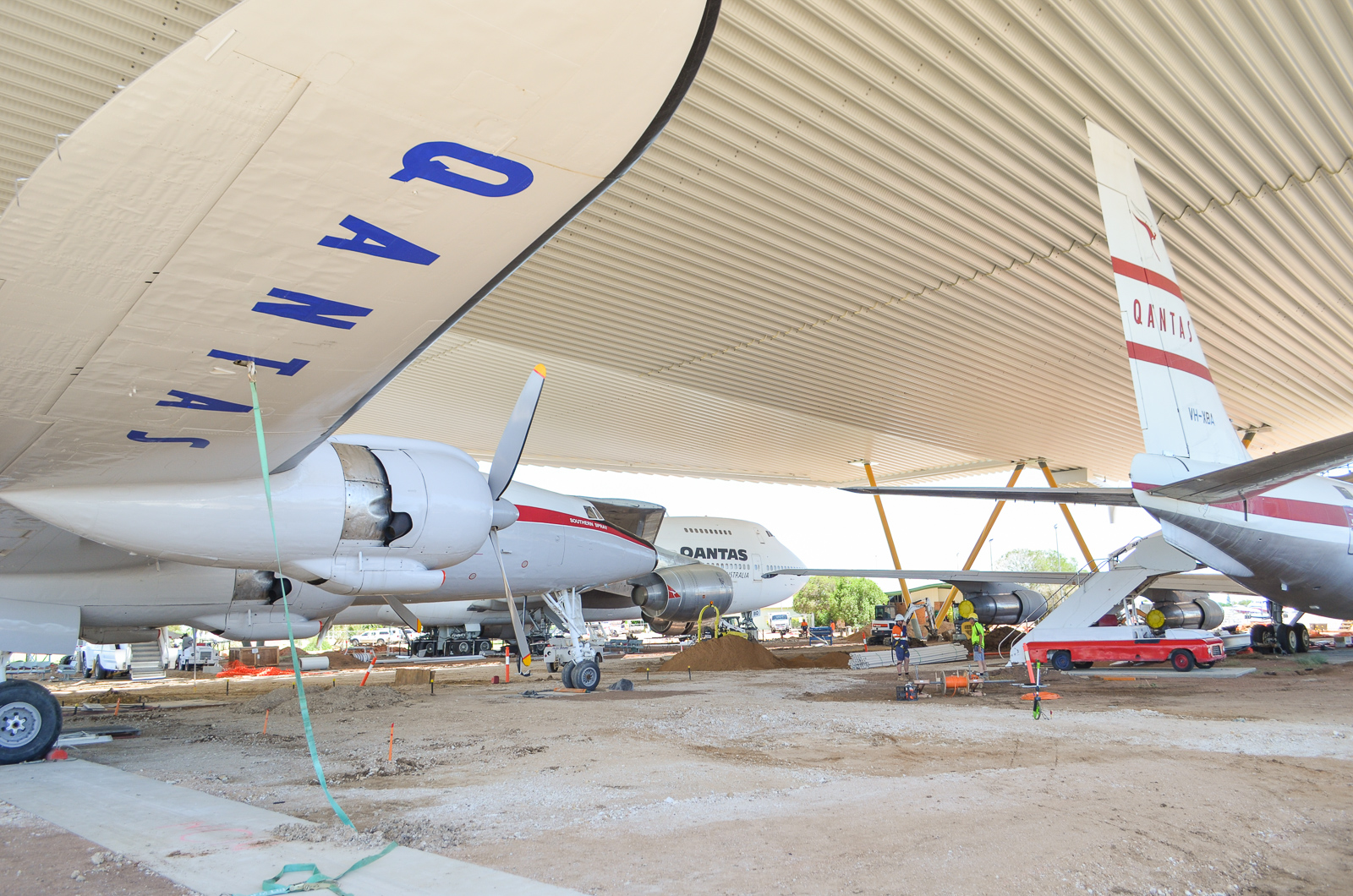 Super Constellation Under Cover at Qantas Founders Museum 21 Three aircraft under the Airpark Roof