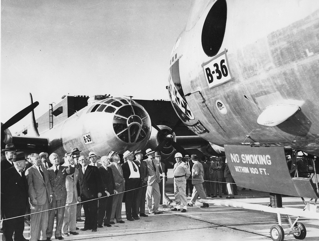 Tinker Celebrates 75 Years: Convair B-36 ‘Peacemaker’ Aircraft Profile 11 Tinker’s newest responsibility a Convair B 36 Peacemaker is inspected by the Men’s Dinner Club of Oklahoma City on May 10 1949.