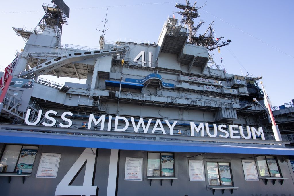 Curtiss SB2C-4 Helldiver Project Arrives at USS Midway Museum 31 USS Midway Museum Entrance
