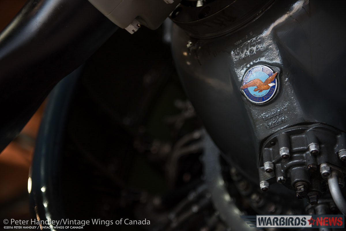 Vintage Wings of Canada Corsair - Interview With Test Pilot Paul Kissman 23 The famous Pratt&Whitney logo on the Corsair's R-2800 engine. (photo by Peter Handley)