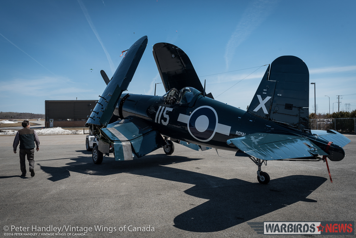 Vintage Wings of Canada Corsair - Interview With Test Pilot Paul Kissman 13 Preparing to start the Corsair. (photo by Peter Handley)
