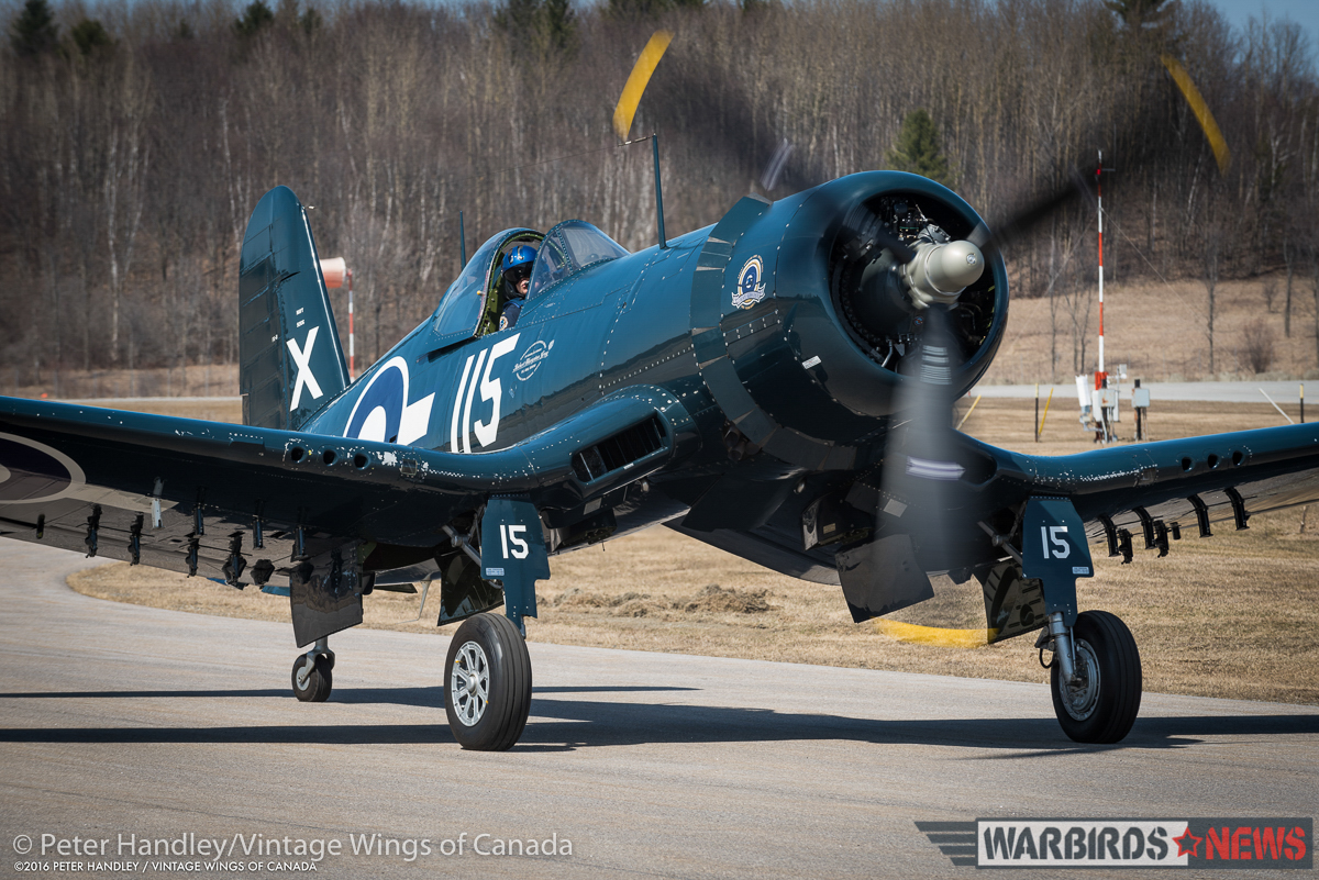 Vintage Wings of Canada Corsair - Interview With Test Pilot Paul Kissman 15 Paul Kissman taxiing the Corsair. (photo by Peter Handley)