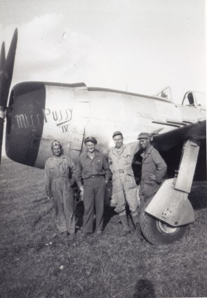 First For The Ninth, The Story of The First Aerial Victory Over a Me 262 11 Val & Crew- Sgt Cactus Garner, Val, Sgt Bruno Kupis (CC), & Cpl Mort Sherrod (AM)- Priscilla Beaudrault