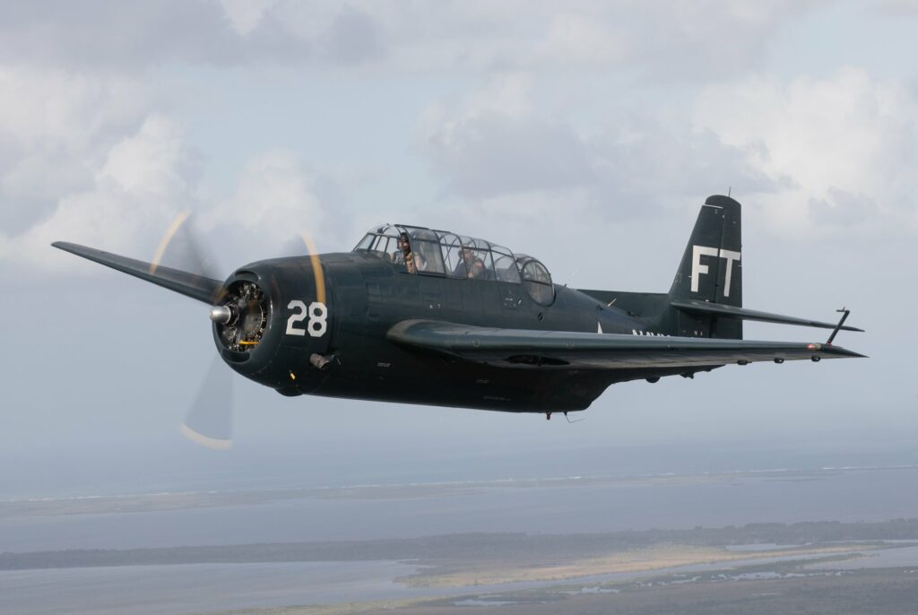 Castle Air Museum Receives Infamous TBM 10 Valiant Air Command s TBM Avenger in flight Valiant Air Command