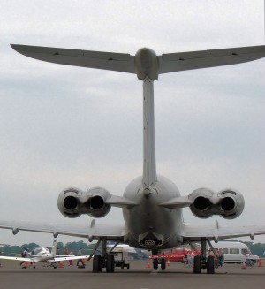 RAF Vickers VC10 Aerial Refueling Tanker Arrives at Classic Air Force Museum 11 Vickers VC-10 ZA147 shows unusual engine placement and centerline drogue compartment.