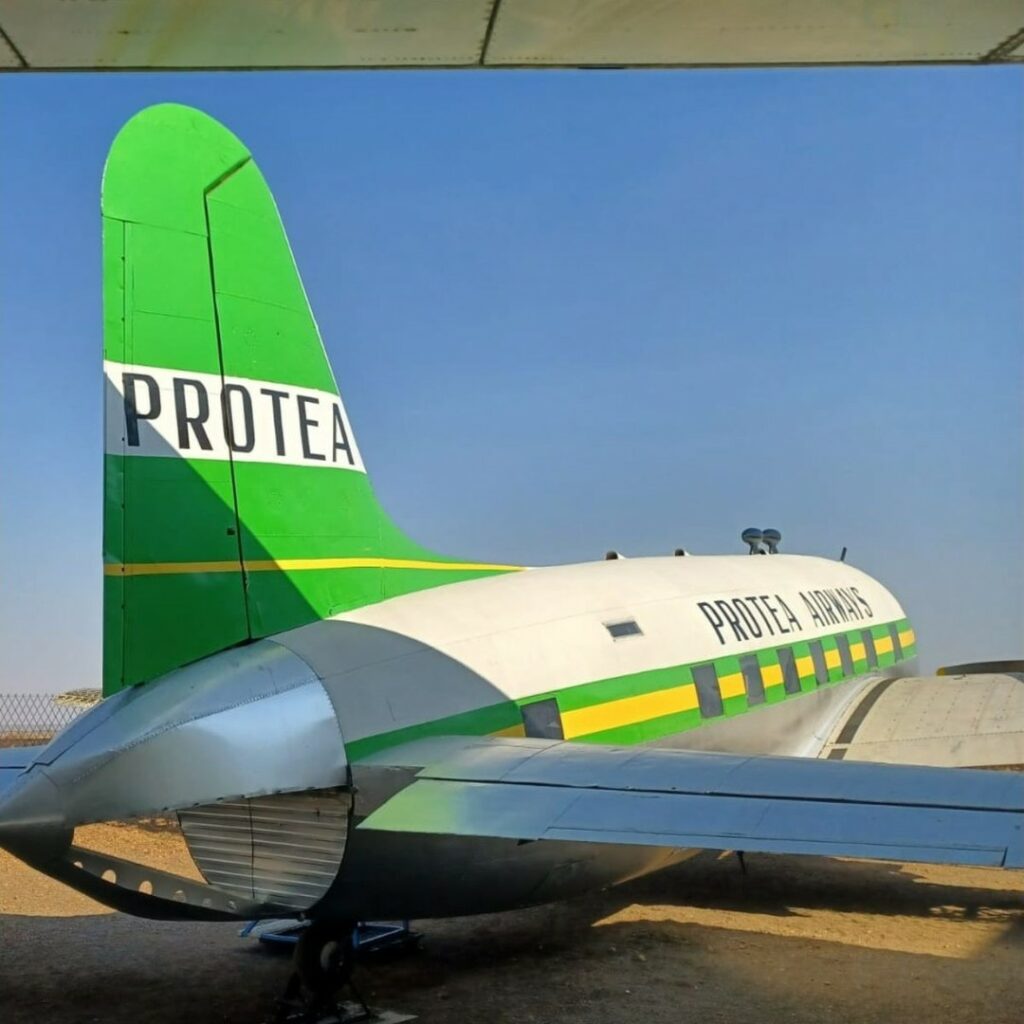A Stroke of Marketing Genius: Local Businesses, Vintage Aircraft, And Their Unusual Association 25 Viking in Protea Airways colors South African Airways Museum Society