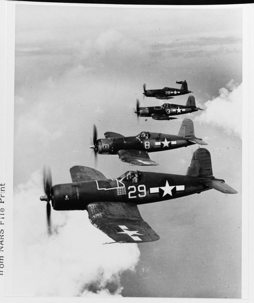 The First Production Vought-Sikorsky F4U-1 Corsair 13 Vought F4U 1A Corsair fighters of VF 17