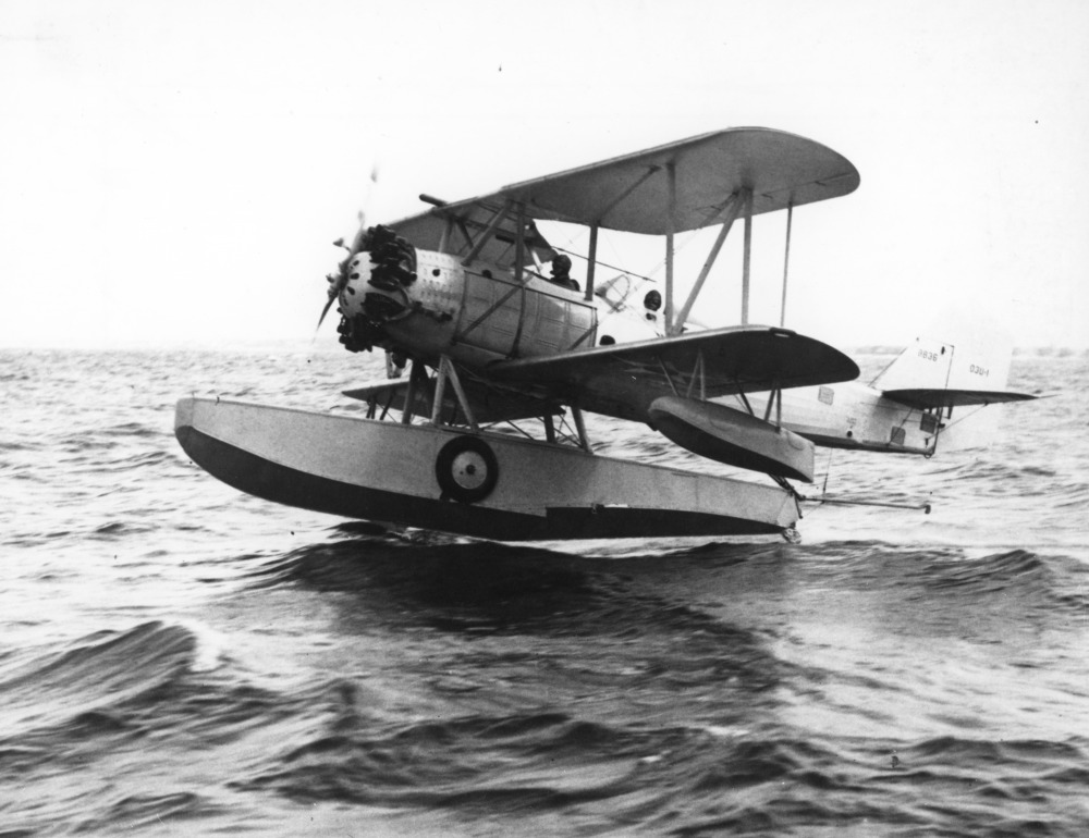 The First of the Grummans: The Grumman FF-1 at the National Naval Aviation Museum 11 Vought O3U 1 A 8836 testing Grumman Model B amphibious float 80 G 4022 21232280008