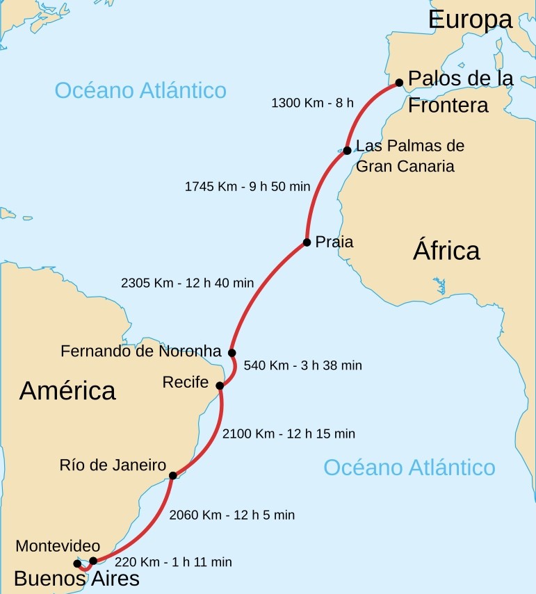 Today in Aviation History: The Flight of 'Plus Ultra' 15 Vuelo plus ultra.svg