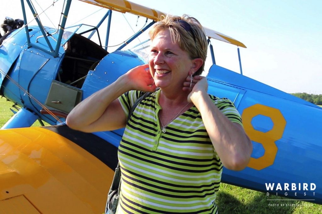 Through Struts and Wires 14 WN Germaine after first WACO ride July 18 2015
