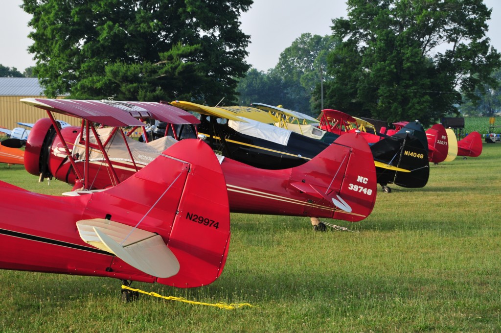 The National Waco Club, The Oldest Aircraft “Type Club” In The United States 13 Wacos parked near the Grove at Wynkoop Airport 6G4 Mt. Vernon OH