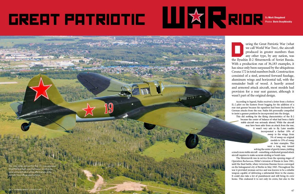 Ilyushin Il-2 Sturmovik Raised From a Russian Lake! 23 Warbird Digest Issue 74 Flying the Ilyushin Il 2 Sturmovik
