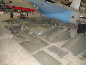 Yanks Air Museum's UH-1H Huey 12 Parts of the Huey already restored and ready to be reassembled for the upcoming premiere on November, 16 2013. ( Image credit Tiffany Wright)