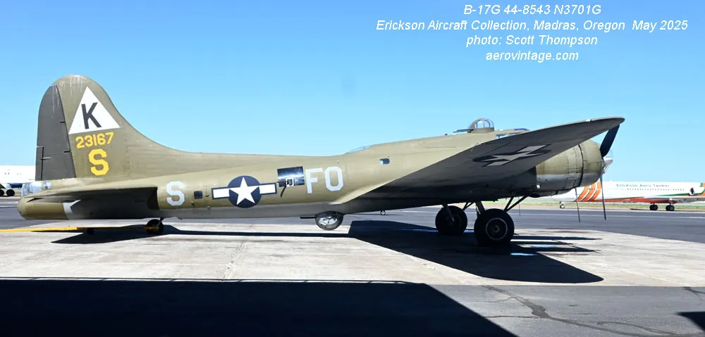 B-17 Restoration Progress Report From the Erickson Aircraft Collection 20 Ye Olde Pub parked on the Erickson ramp ready for flight in late May 2025