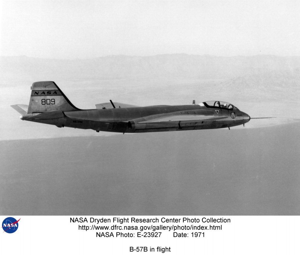 Flight Test Files: Martin B-57B Canberra – NASA’s Night Intruder Turned Atmospheric Explorer 14 a photograph of the Martin B 57 Canberra light bomber in flight.