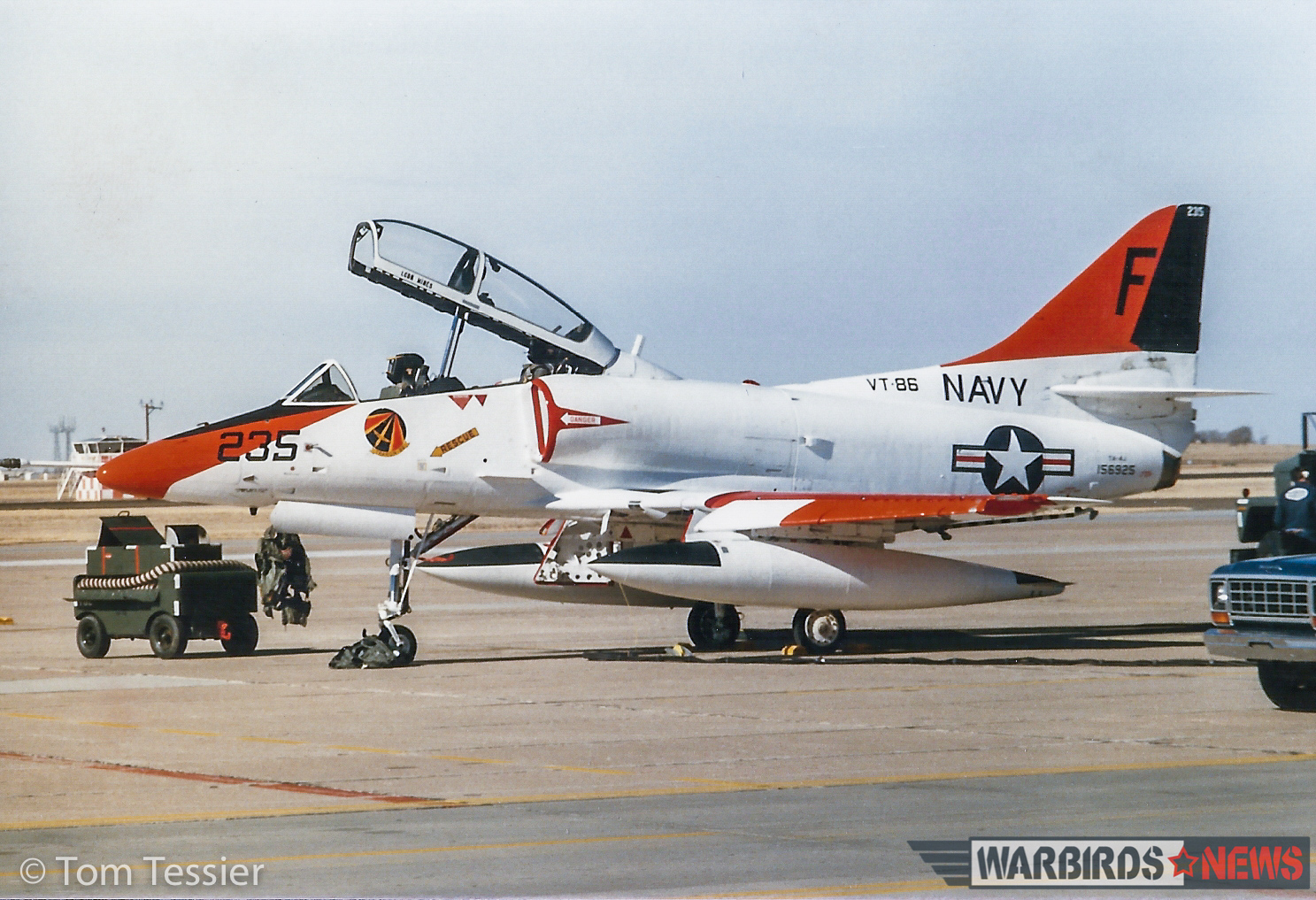 Classic Fighters of America - Restoration Shop Update 14 TA-4J Bu.156925 at on the Transient Ramp at Reese AFB, Lubbock, TX January 6th, 1989. (photo by Tom Tessier)