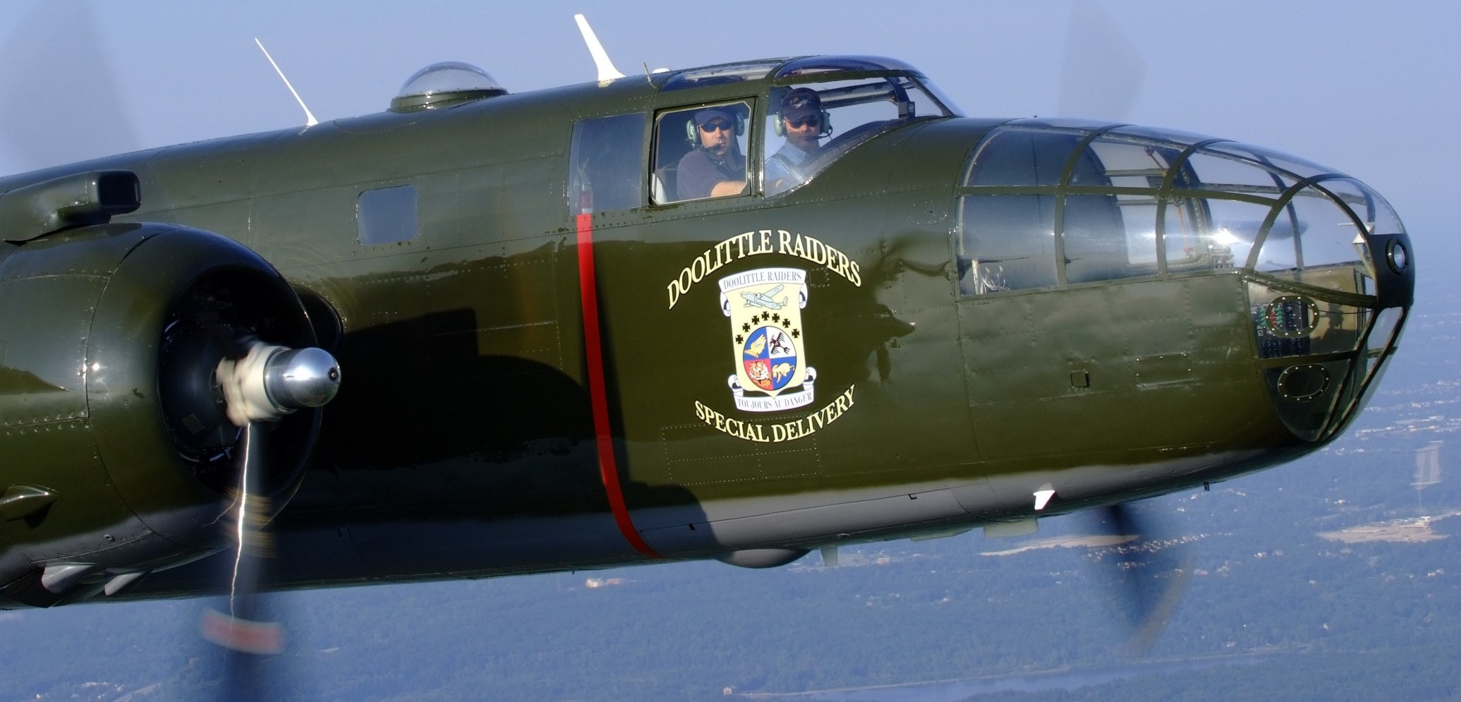 Final Lineup Announced for 2017 Wings Over Houston Airshow 14 Dressed up to represent a Mitchell from the Doolittle Raid, the Lonestar Flight Museum's B-25 will be performing at WOH in celebration of the 75th anniversary of America's first raid against the Japanese homeland during WWII. (photo - LSFM)