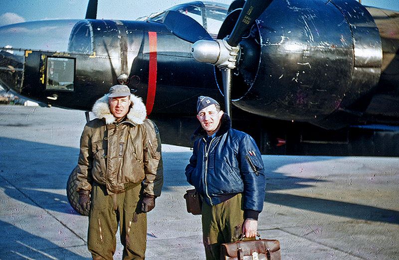 Today in Aviation History: First Air-to-Air Victory of the Korean War 11 capt al telson and steve wurtz in front of rb 26
