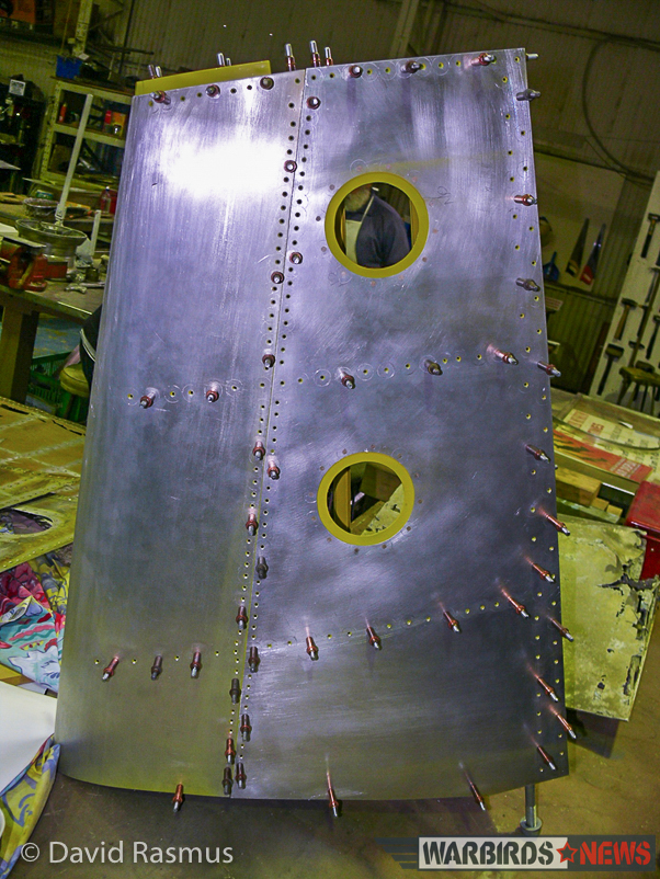 Restoring a Dakota Cockpit Downunder! 11 The Corsair tail fin while under construction. David Rasmus built this from scratch, using an original part as a pattern. (photo via David Rasmus)