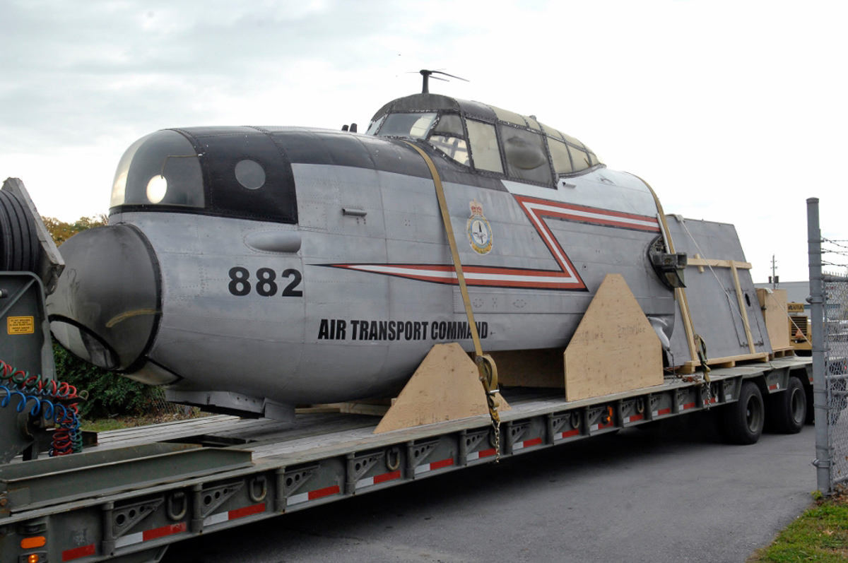 Lancaster KB882 Safely At Her New Home 23 Roadtrip completed! Lancaster KB882’s cockpit arrives at the National Air Force Museum of Canada in Trenton, Ontario. (photo by Josh Bambrough, NAFMC via RCAF)