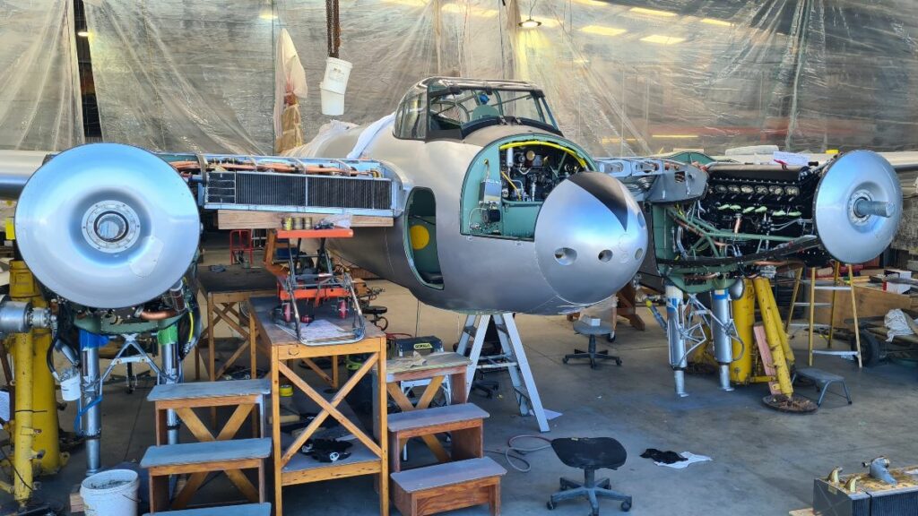 Mosquito Confirmed At Warbirds Over Wanaka 11 An overview of the Mosquito in the Avspecs hangar.