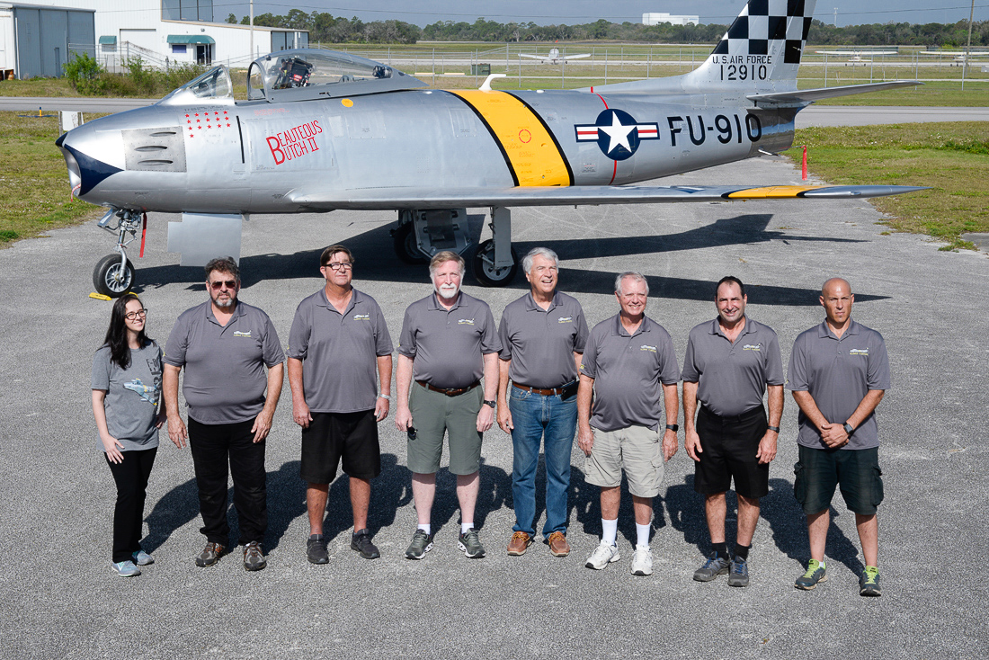 F-86F Sabre Rollout - First Engine Runs Imminent 10 group with plane small