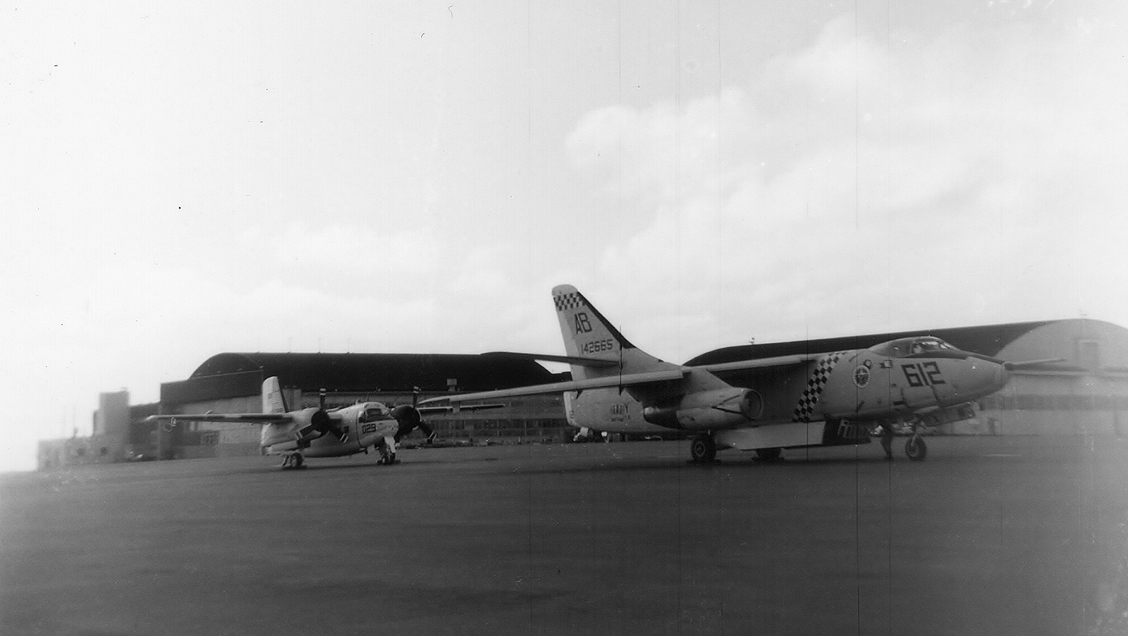 Cold War Naval Ops on Iceland 16 A-3B Bu.142665 is to the right of the frame, with the C-1 Trader support aircraft to the left. (photo by Will Tate)