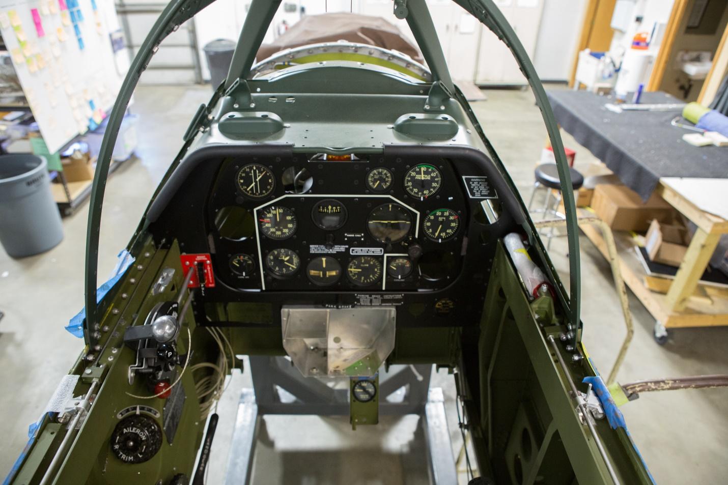 Texas Flying Legends P-51C Restoration Report 22 The cockpit coming together last summer. (photo via AirCorps Aviation)