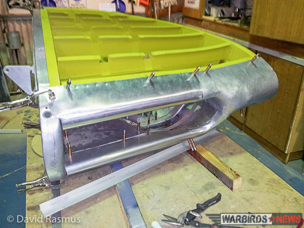 Restoring a Dakota Cockpit Downunder! 12 The complex oil cooler intake section for the Corsair during its rebuild. (photo via David Rasmus)