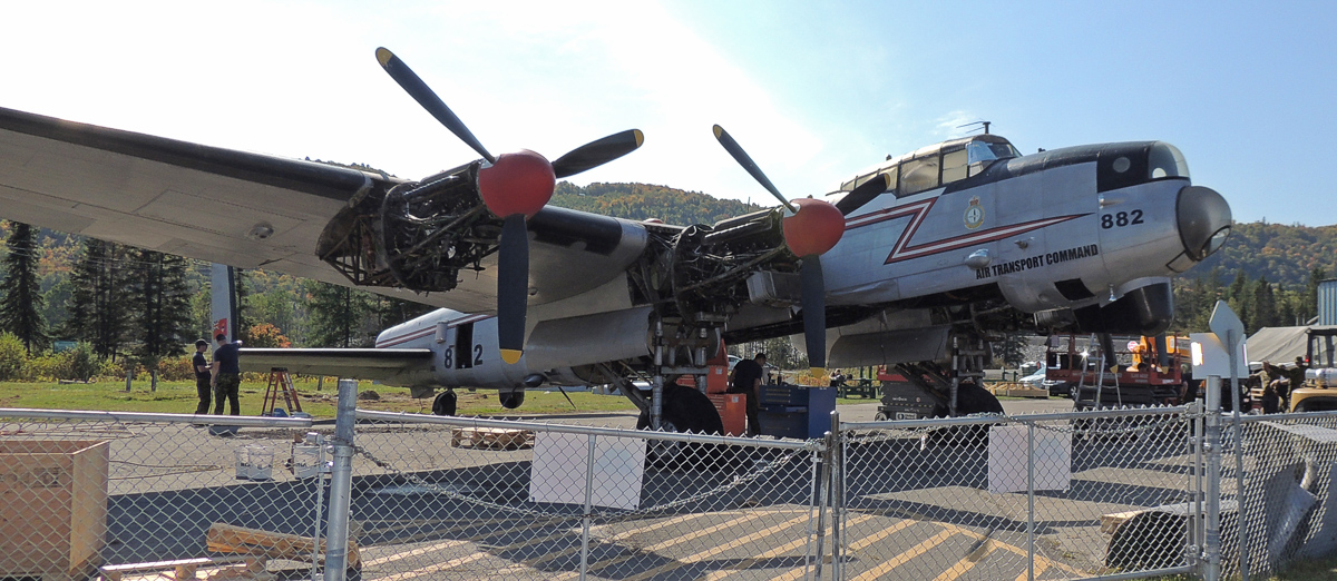 Lancaster KB882 Safely At Her New Home 12 KB882 soon after the dismantling process began during late September. (Photo by Joanna Calder, DND)