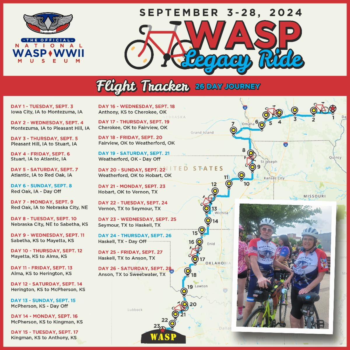WASP Legacy Ride Rolls Into The National WASP WWII Museum on September 28 11 legacy ride