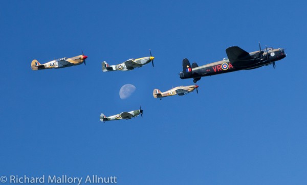 One of a Kind Opportunity to See Two Lancasters Flying in Formation 10 The Canadian Warplane Heritage Museum's Lancaster B.X in formation with the Vintage Wings of Canada fighters during the Battle of Britain flypast over Ottawa in 2011.
