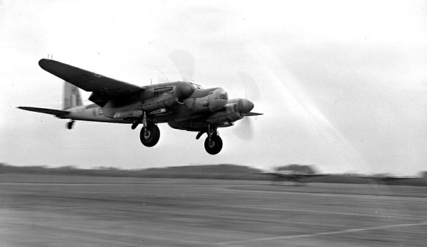 The People's Mosquito Project 10 A Mosquito NF.36 with its distinctive radar nose comes in to land. (photo via The People's Mosquito)