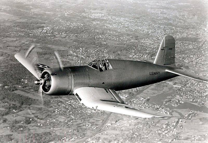 Corsair Slice on the 14th Fairway 17 ought XF4U 1 Corsair prototype in flight in 1940