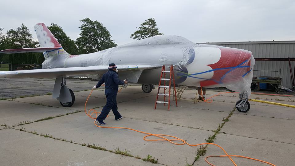 Restoring a Republic F-84F Thunderstreak at the Yankee Air Museum 12 painting 2