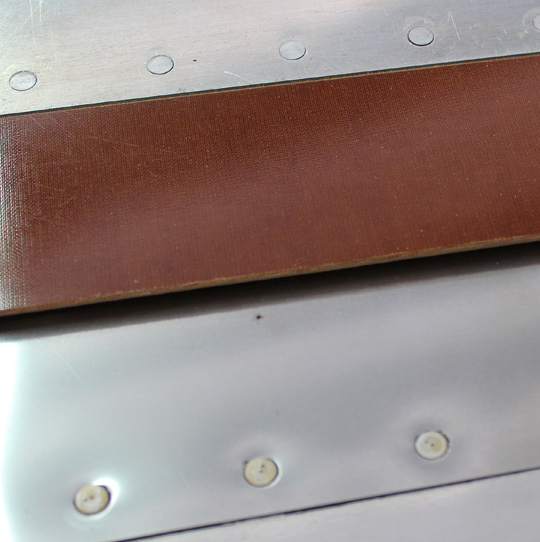 XP-82 Twin Mustang - May, 2015 - Restoration Update 13 A close-up view of the phenolic rub strip. (photo via Tom Reilly)