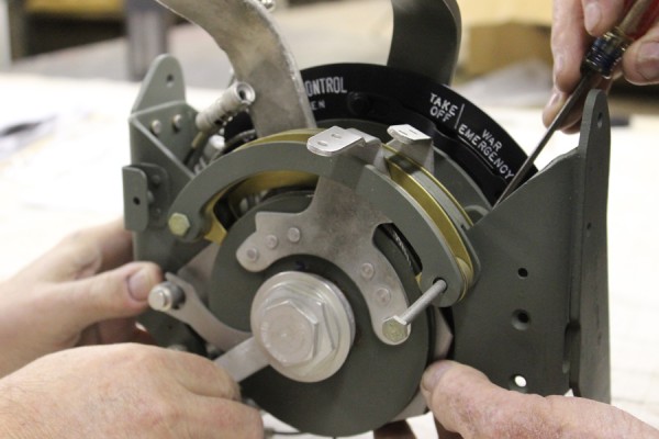 XP-82 Restoration January 2014 Update 10 The right hand XP-82 throttle quadrant during re-assembly. (image via Tom Reilly)