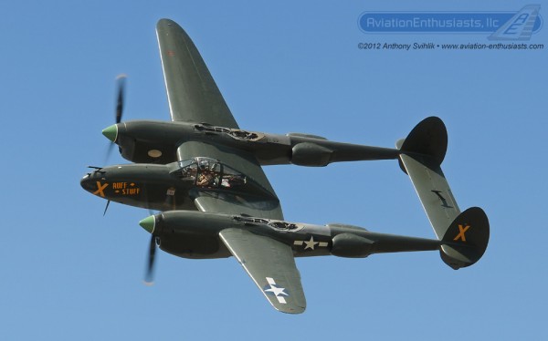Happy Birthday To The Lockheed P-38 Lightning 10 P-38L Lightning "Ruff Stuff" at the 2012 Thunder Over Michigan Air Show.