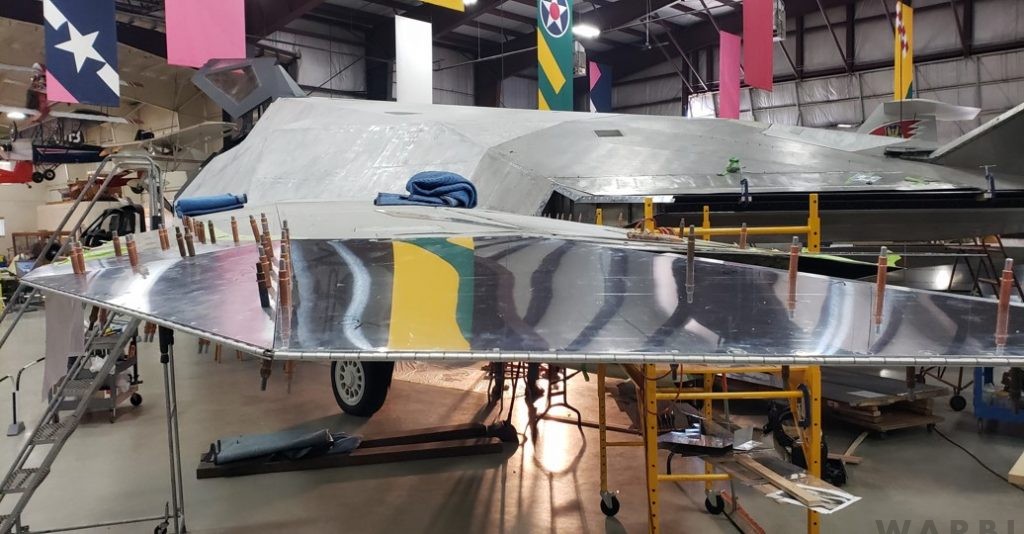 Air Zoo Achieves Major Milestone in SBD-2P & F-117 Nighthawk Restorations 11 shaba with hinged wing