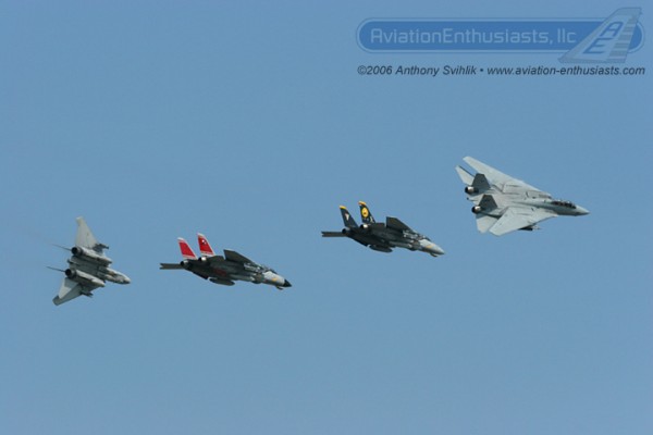 Happy Birthday To The Mighty Grumman F-14 Tomcat 11 Here is one of our photos of a flight of four F-14s from the "Tomcatters" of Fighter Squadron Thirty One (VF-31) at the 2006 Naval Air Station Oceana Air Show during the Navy Air Power Demonstration.