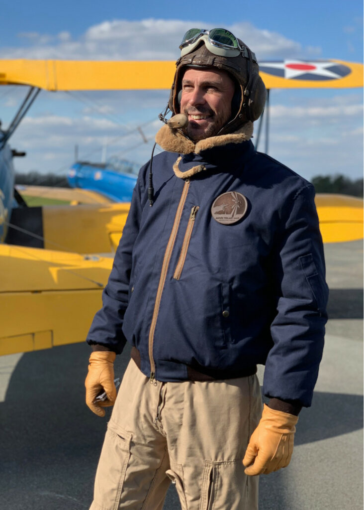 BARNSTORMER: Wearing The Elegance and Nostalgia of Vintage Aviation 10 wichita deep blue stearman flight jacket
