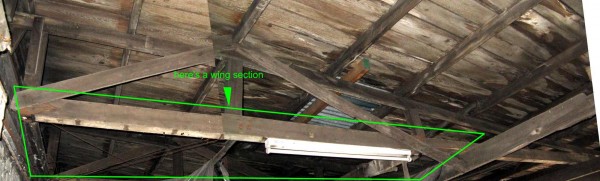 WW1 Bomber Wings Found in Garage 11 The wing in the roof. ( Image credit ‘Trustees of the Royal Air Force Museum.’)