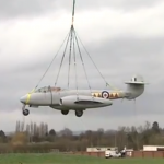 Gloster Meteor Flys to New Home at Jet Age Museum 14 Meteor Takes Off From Imjin