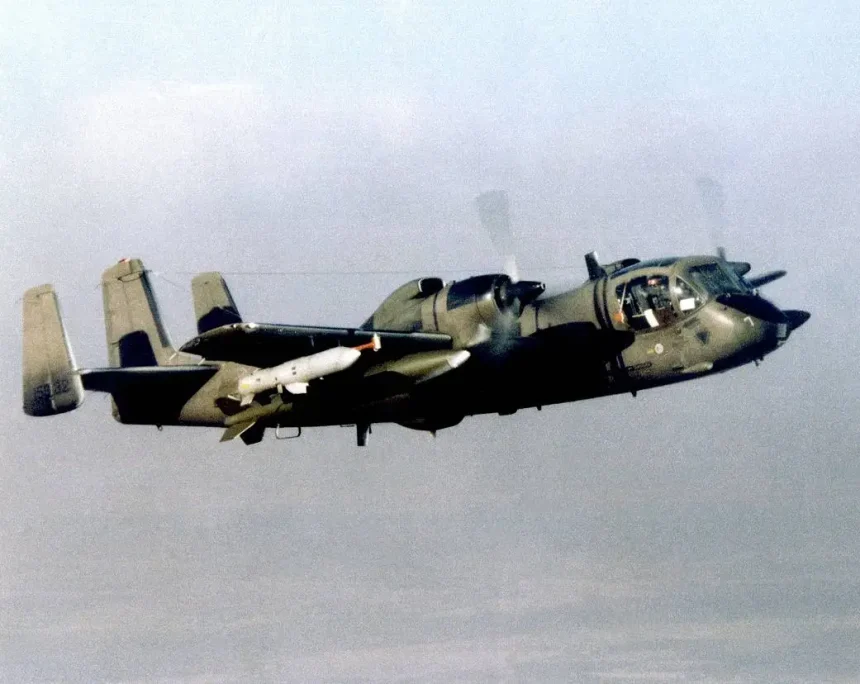 An OV-1C Mohawk, serial #67-15932, was used in a joint NASA/US Army Aviation Engineering Flight Activity (USAAEFA) program to study a stall-speed warning system in the early 1980s.