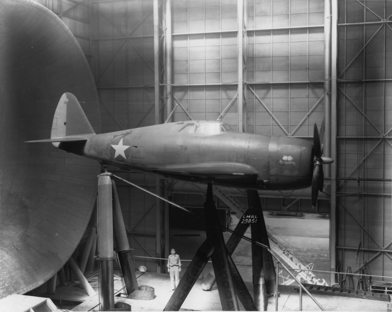 A Republic P 47B Thunderbolt in the NACA Full Scale Tunnel 31 July 1942. NASA LMAL 29051